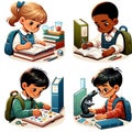 children performing different learning activities