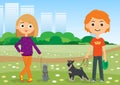 Children and pets. Teen boy with a dog. Royalty Free Stock Photo