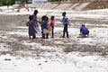 Children on the Pingwe beach, Zanzibar, Tanzania, Africa Royalty Free Stock Photo