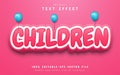 Children pink text effect editable