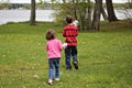 Children with Pinwheels