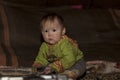 Children in the plague, A resident of the tundra, indigenous residents of the Far North, tundra, little girl in the yurt, lack of