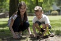 Children planting