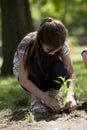 Children planting