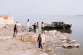 Children play on the banks of the River Ganges