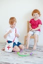 Children play doctor and patient Royalty Free Stock Photo