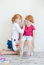 Children play doctor and patient Royalty Free Stock Photo