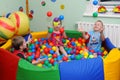 Children play in the `dry` pool