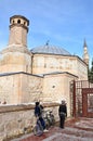 Children play in Kursunlu Mosque and Complex in Eskisehir, Turkey