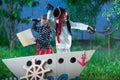 children play pirates Royalty Free Stock Photo
