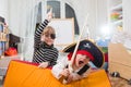 Children play pirates Royalty Free Stock Photo