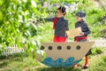 Children play pirates Royalty Free Stock Photo