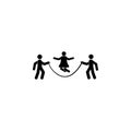 children play the rope icon. Element of children illustration. Premium quality graphic design icon. Signs and symbols collection Royalty Free Stock Photo