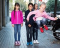 Children play on street Royalty Free Stock Photo