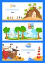 Children play zone, nature playground, fun park, happy childhood, character background, design, cartoon style vector Royalty Free Stock Photo