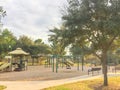 Children playground activities in residential area at sunset Royalty Free Stock Photo