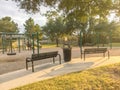 Children playground activities in residential area at sunset Royalty Free Stock Photo