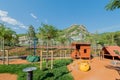 Children playground on bright summer day Royalty Free Stock Photo