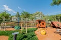 Children playground on bright summer day Royalty Free Stock Photo