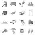 Children playground icons set