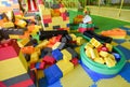 Children playground indoor at amusement park with Puzzle toy for playing - Inside the beautiful kids playground toys colored