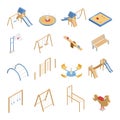 Children Playground Isometric Icons Royalty Free Stock Photo