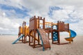 Children playground. Slide and climbing frames Royalty Free Stock Photo