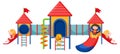 A children playground slide set on white background Royalty Free Stock Photo