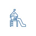 Children playground,small house line icon concept. Children playground,small house flat vector symbol, sign, outline Royalty Free Stock Photo