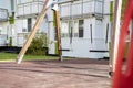 children playground the townhouse apartment yard, preschool recreation Royalty Free Stock Photo