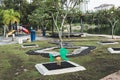 Children playground on yard activities in public park Royalty Free Stock Photo