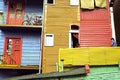 Children playing on balcony in colorful La Boca