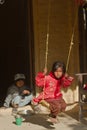 Children playing in Bardia, Nepal Royalty Free Stock Photo