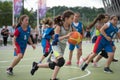 Children playing basketball