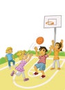 CHILDREN PLAYING BASKETBALL