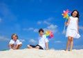 Children playing on beach Royalty Free Stock Photo