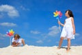 Children playing on beach Royalty Free Stock Photo