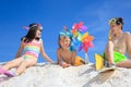 Children playing on beach Royalty Free Stock Photo
