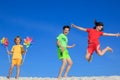 Children playing on beach Royalty Free Stock Photo