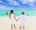 Children playing on beach Royalty Free Stock Photo