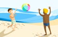 Children Playing with Beach Ball Royalty Free Stock Photo