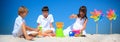 Children playing in beach sand Royalty Free Stock Photo