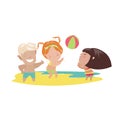 Children playing beach volleyball Royalty Free Stock Photo