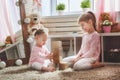 Children are playing with blocks Royalty Free Stock Photo