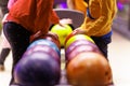 Children are playing bowling. Extracurricular activities for children