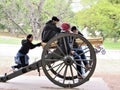 Children playing on cannon