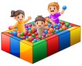 Children playing on colorful balls pool Royalty Free Stock Photo