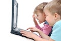 Children playing computer games Royalty Free Stock Photo