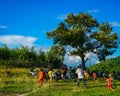 Children playing at countryside in Vietnam Royalty Free Stock Photo