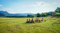 Children playing at countryside in Vietnam Royalty Free Stock Photo